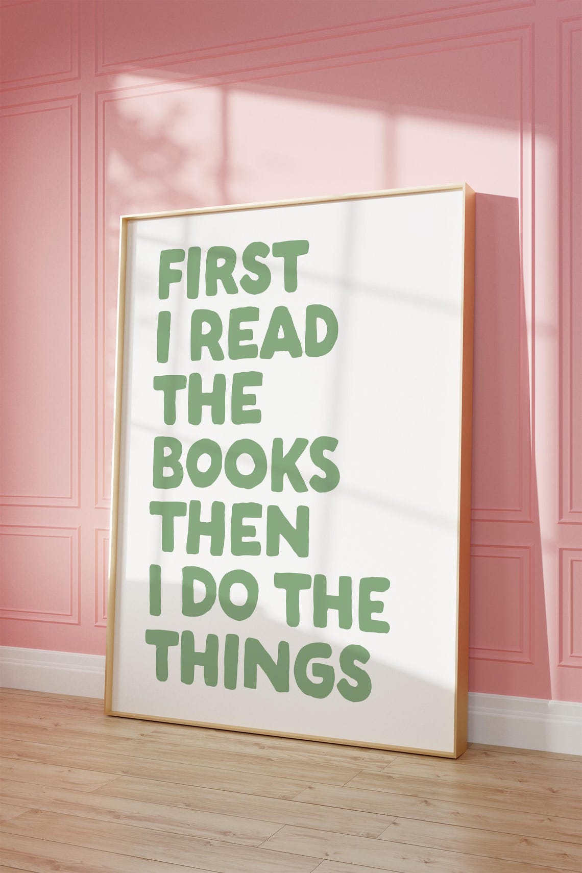 First I Read The Books Sage Green Botanical Reader Quote Poster - Image 2