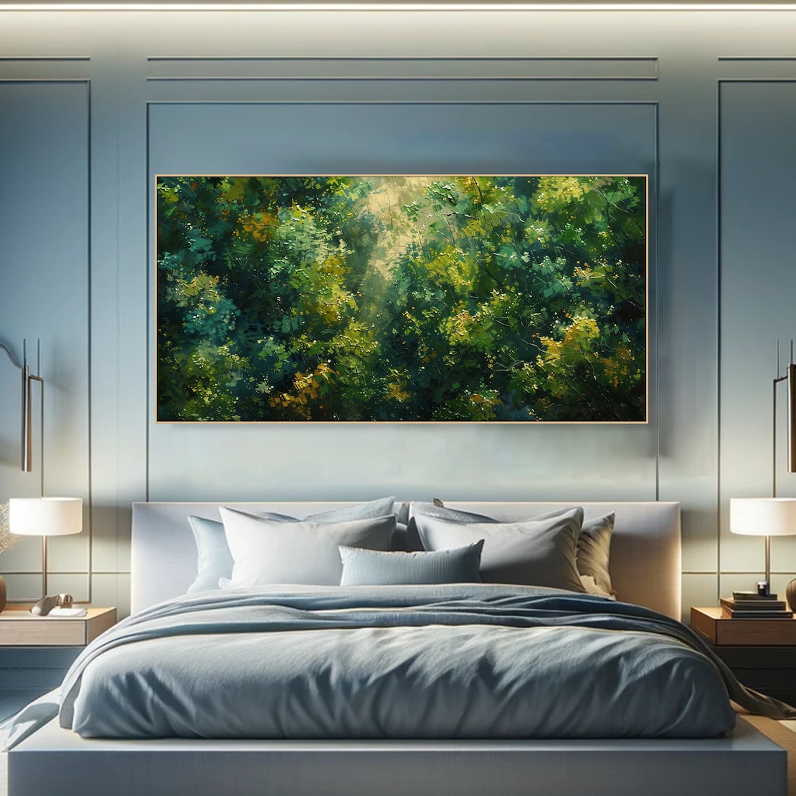 Lush Green Forest Oil Painting, Custom Nature Art Print - Image 4