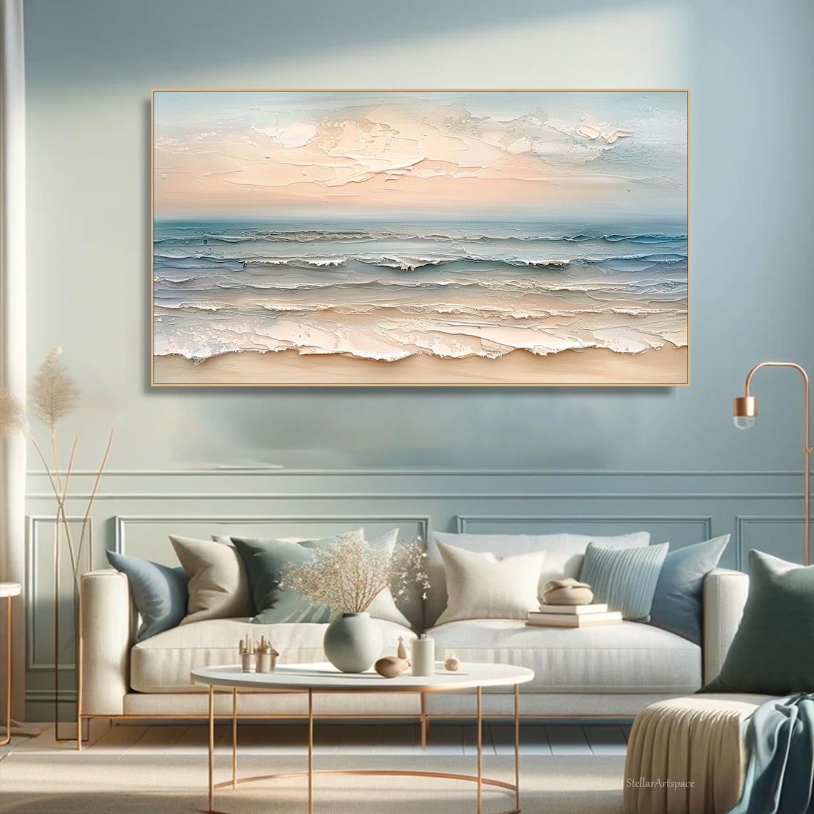 Abstract Ocean Waves Coastal Art Print, Beach Decor - Image 3