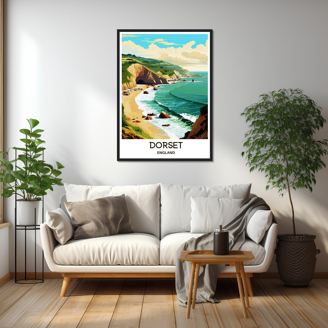Dorset England Dramatic Coastal Cliffs Beach Vintage Travel Art Poster - Image 2