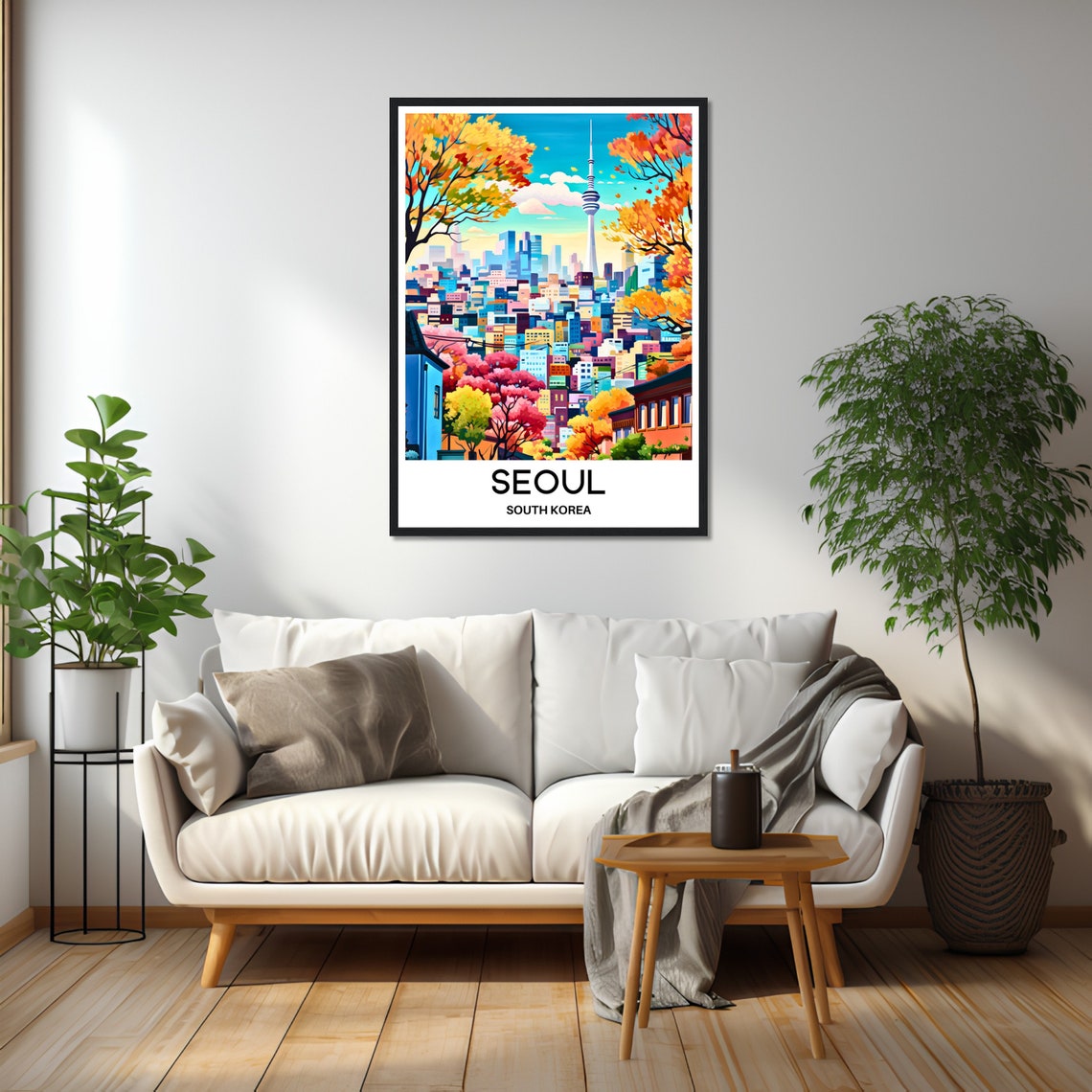Seoul Travel Print Seoul Poster Korean Art Print South Korea Lover Gift Wall Hanging Art Home Office Decor Seoul City Illustration - Image 2