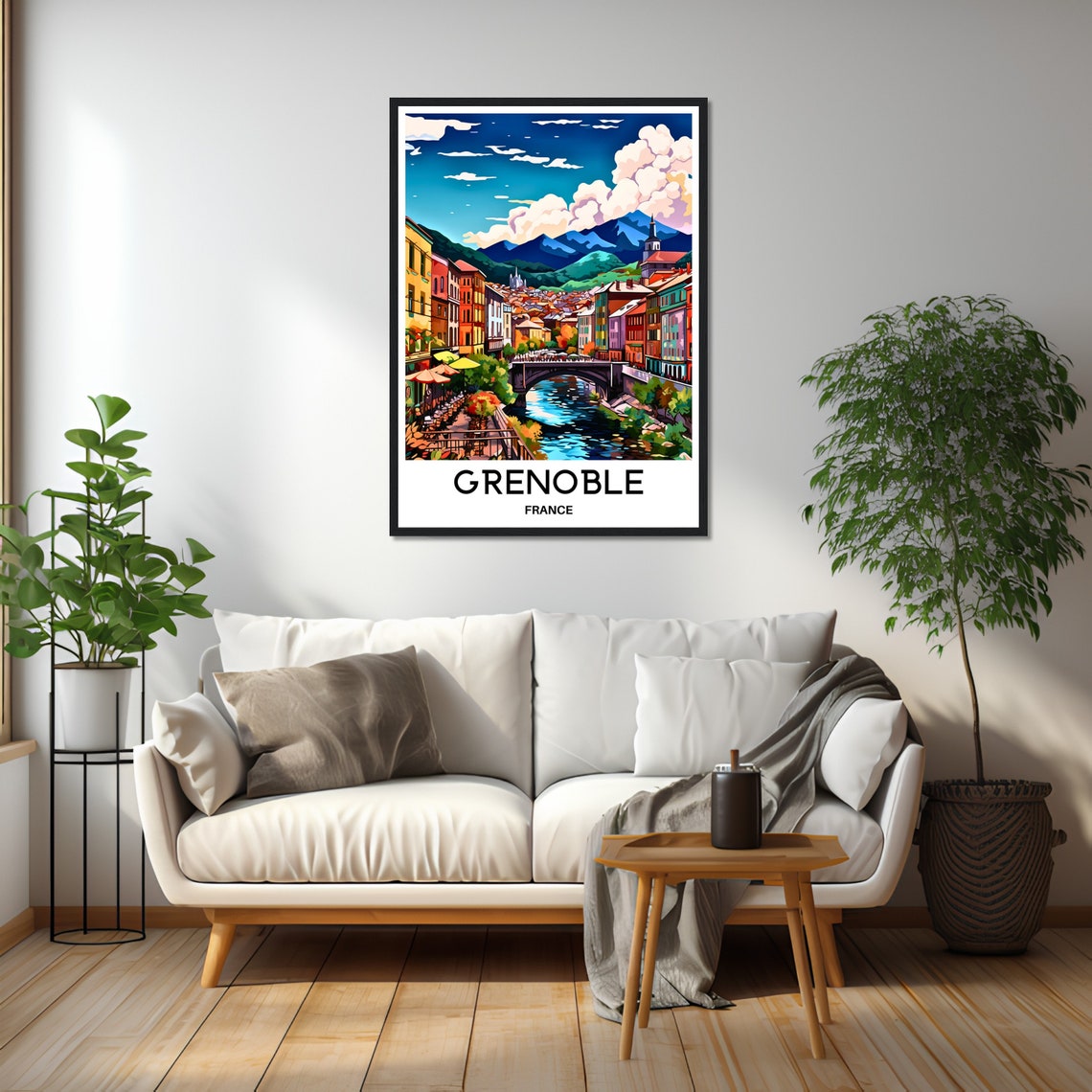Grenoble Travel Print Grenoble Poster French Art Print France Lover Gift Wall Hanging Art Home Office Desk Decor Grenoble City Illustration - Image 2