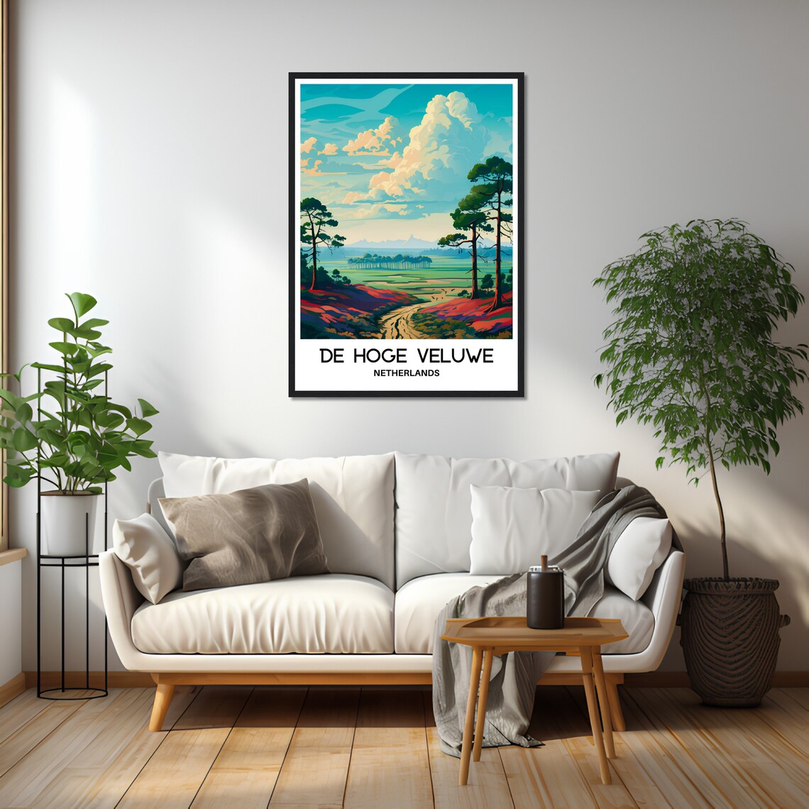 De Hoge Veluwe Netherlands Heathland Pines Landscape Travel Poster - Image 2