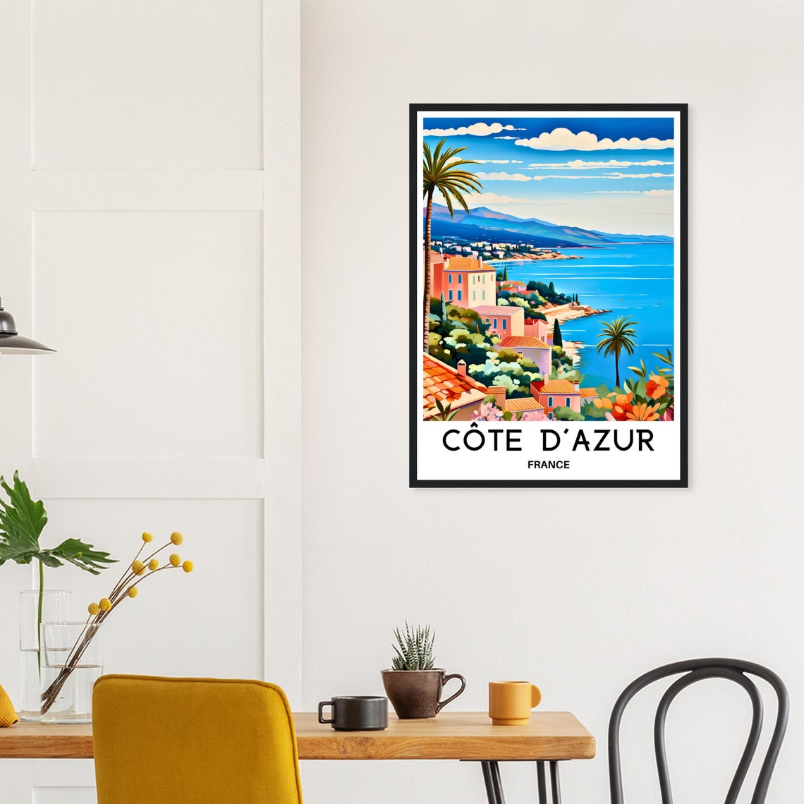 Cote Dazur Travel Print Cote Dazur Poster French Riviera Art Print France Lover Gift Wall Hanging Art Cote Dazur Illustration Home Decor - Image 2
