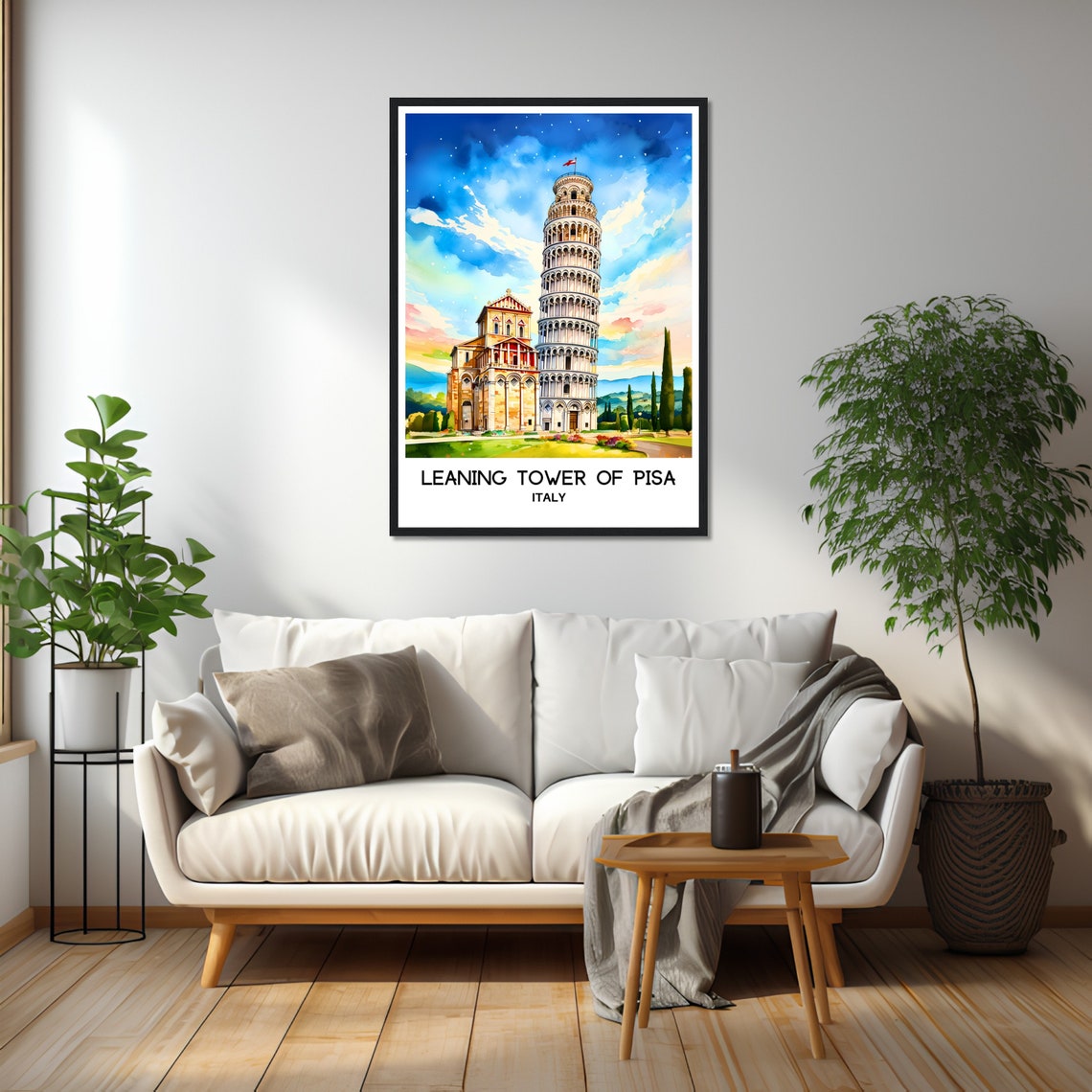 Leaning Tower Of Pisa Watercolor Print Pisa Tower Travel Poster Italian Art Print Italy Lover Gift Pisa Watercolour Painting Illustration - Image 2