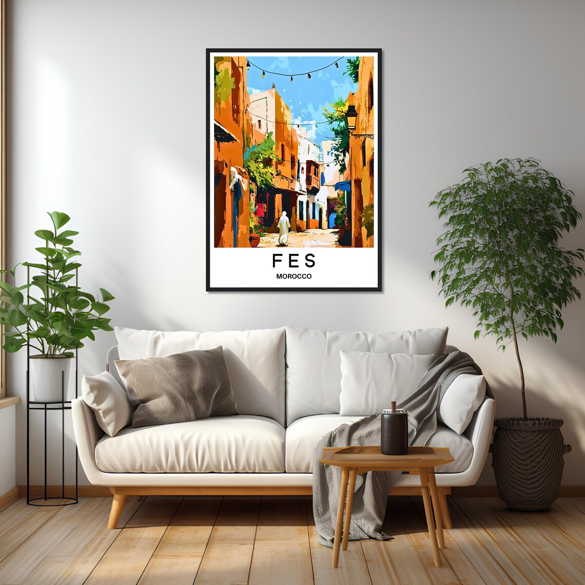 Fes Morocco Golden Old Medina Alley Exotic Travel Art Poster - Image 2