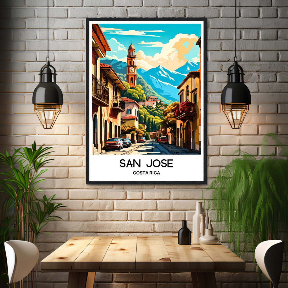 San Jose Travel Print San Jose Poster Costa Rican Art Print Costa Rica Lover Gift Wall Hanging Art San Jose City Illustration Home Decor - Image 3