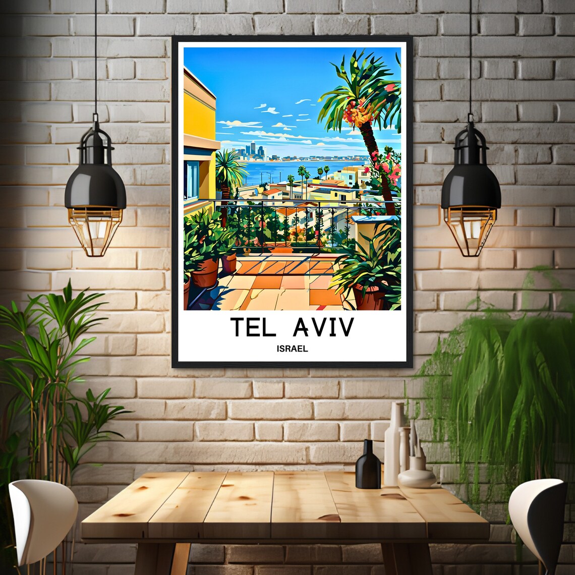 Tel Aviv Terrace Balcony Overlooking the Mediterranean Sea Poster - Image 3