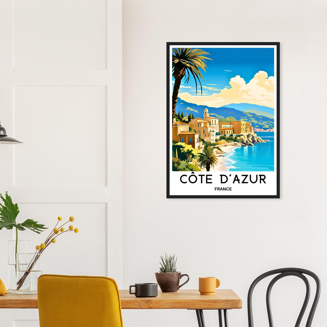 Cote Dazur Travel Print Cote Dazur Poster French Riviera Art Print France Lover Gift Wall Hanging Art Cote Dazur Illustration Home Decor - Image 3