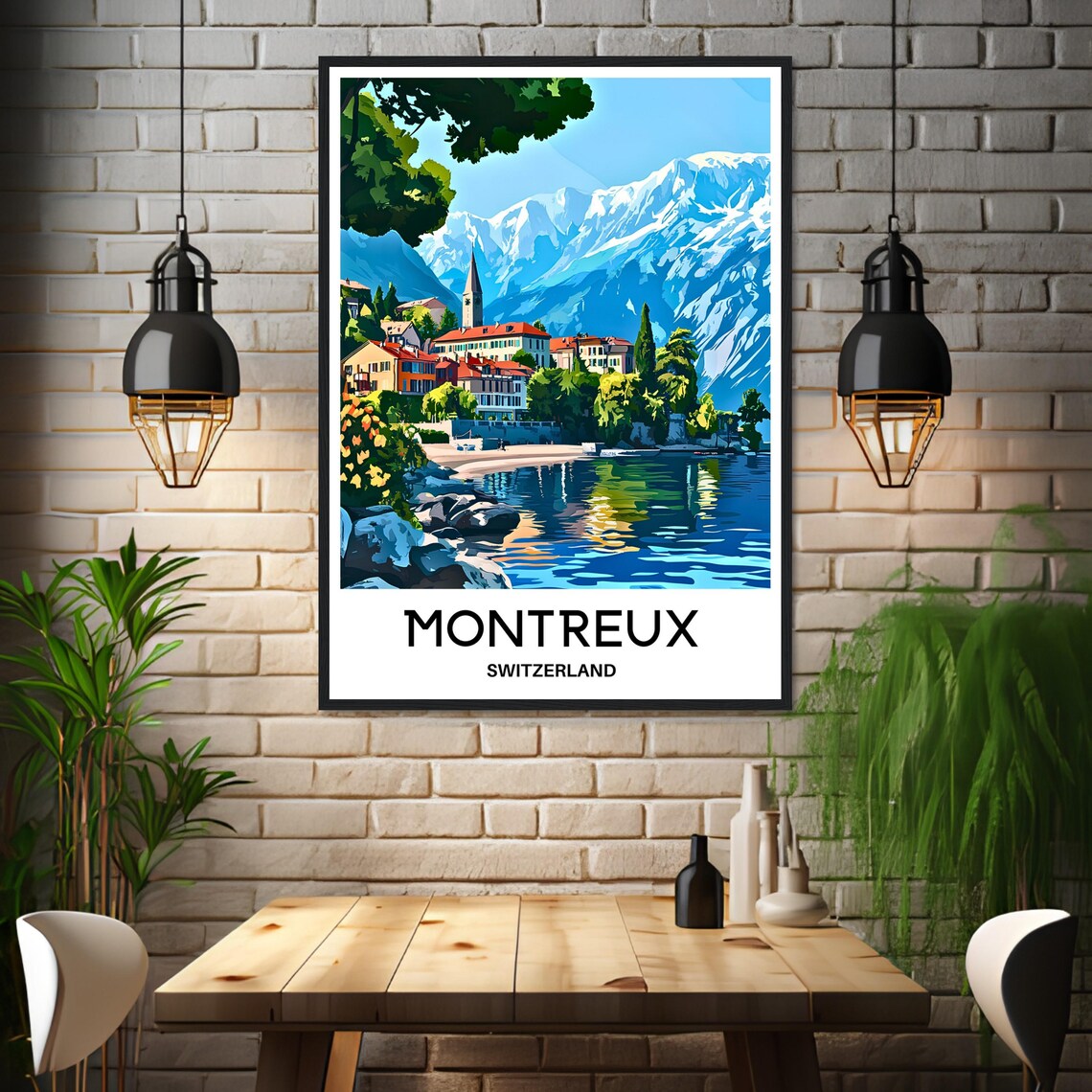Montreux Travel Poster, Swiss Place Artwork - Image 3