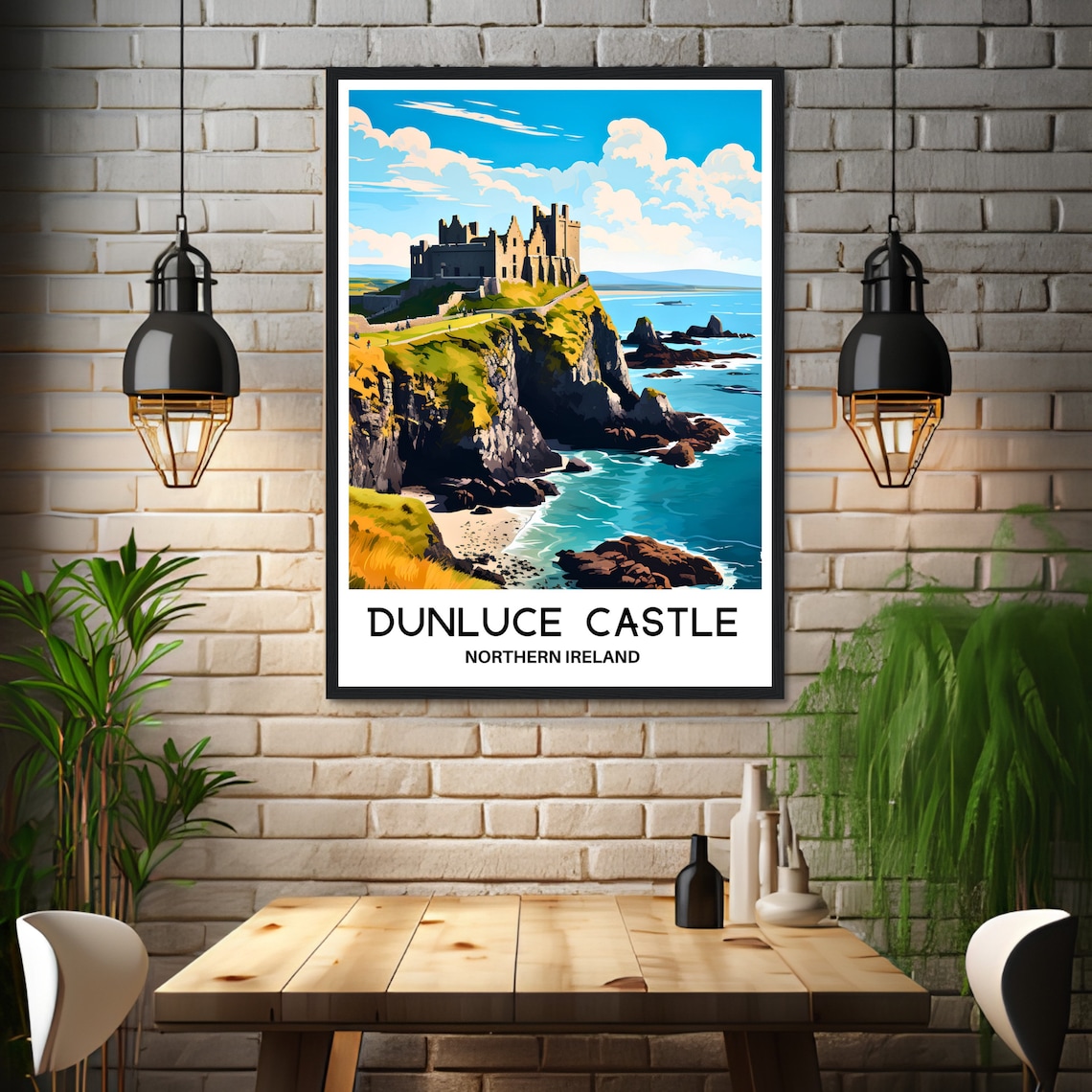 Dunluce Castle Travel Poster, Irish Wall Art Print - Image 3