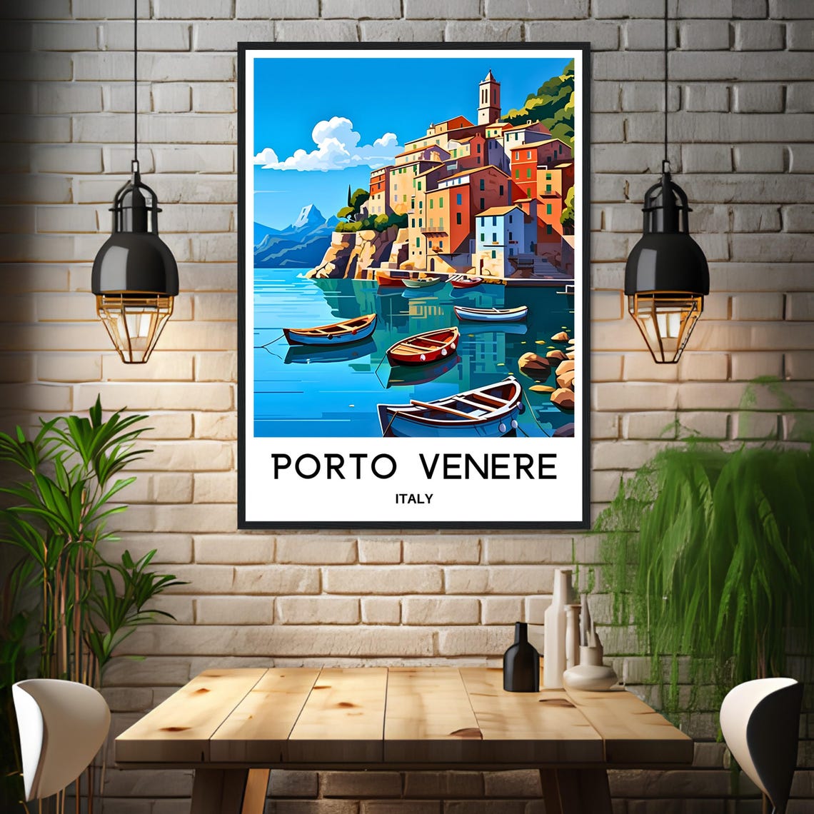 Porto Venere Travel Print Porto Venere Poster Italian Art Print Italy Lover Gift Italy Wall Hanging Art Home Decor Porto Venere Illustration - Image 3