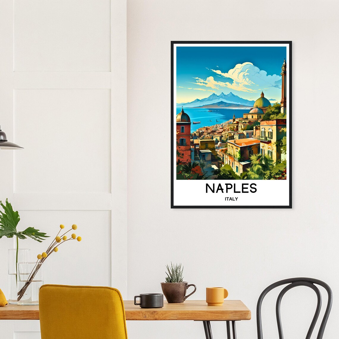 Naples Italy Bay Vesuvius Seaside City Vibrant Travel Poster - Image 3