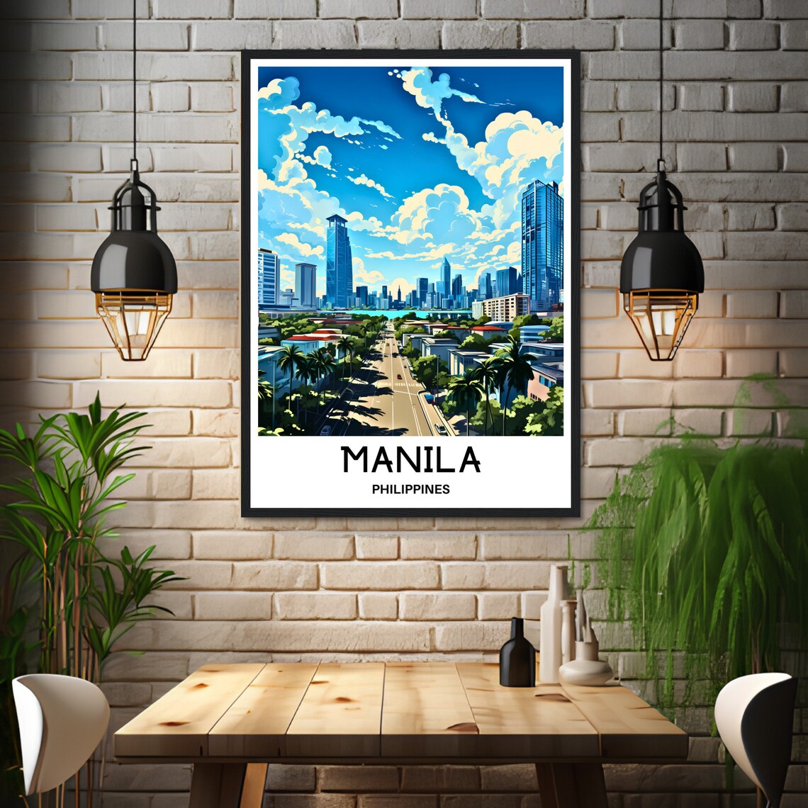 Manila Philippines Modern Skyline Towers City Travel Art Poster - Image 3