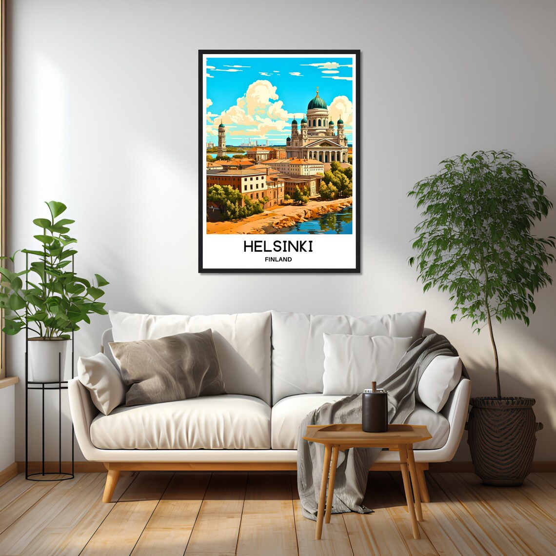 Helsinki Finland Cathedral Harbor Cityscape Travel Art Poster - Image 2