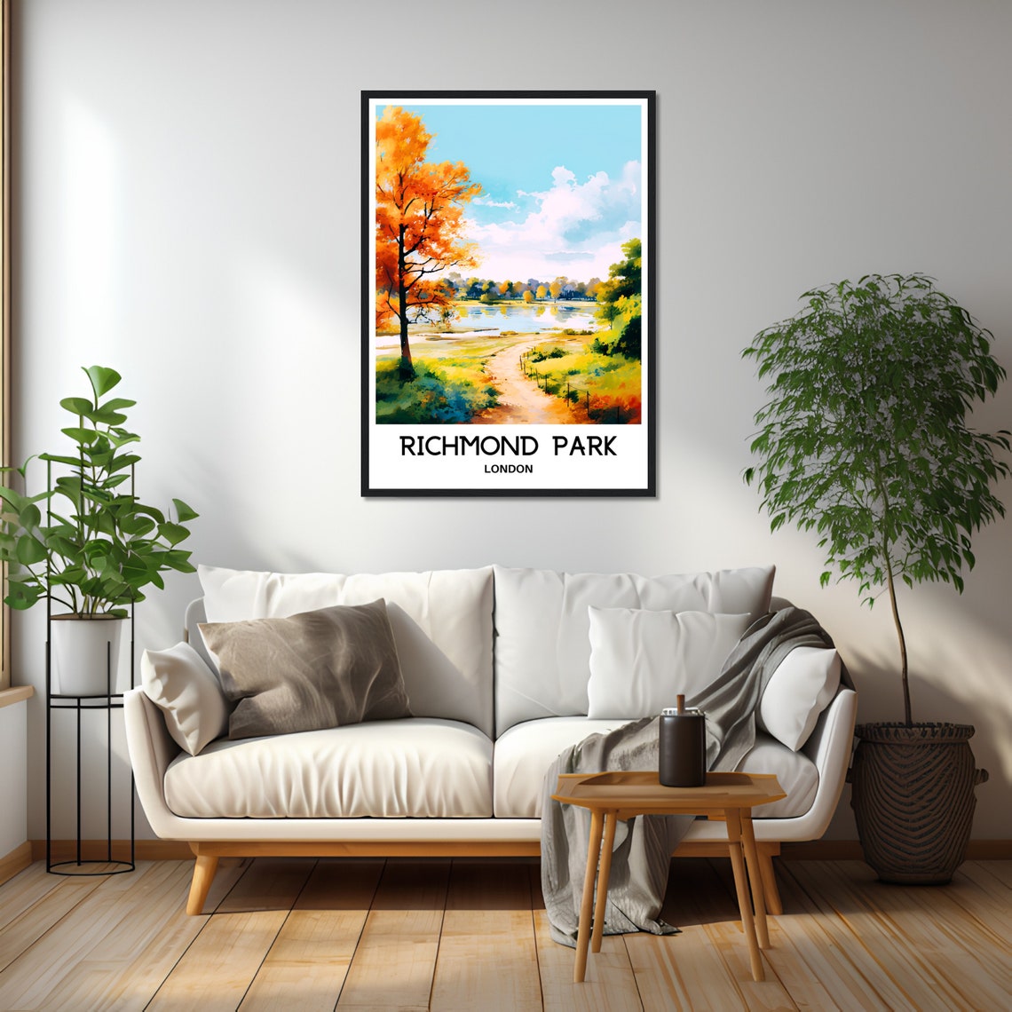 Richmond Park Watercolor Print London Travel Poster English Art Print England Lover Gift Richmond Park Watercolour Painting Illustration - Image 2