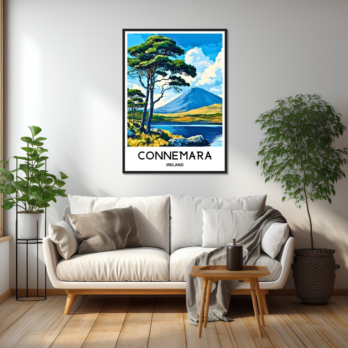 Connemara Ireland Pine Tree Lake Mountain Wild Landscape Poster - Image 2