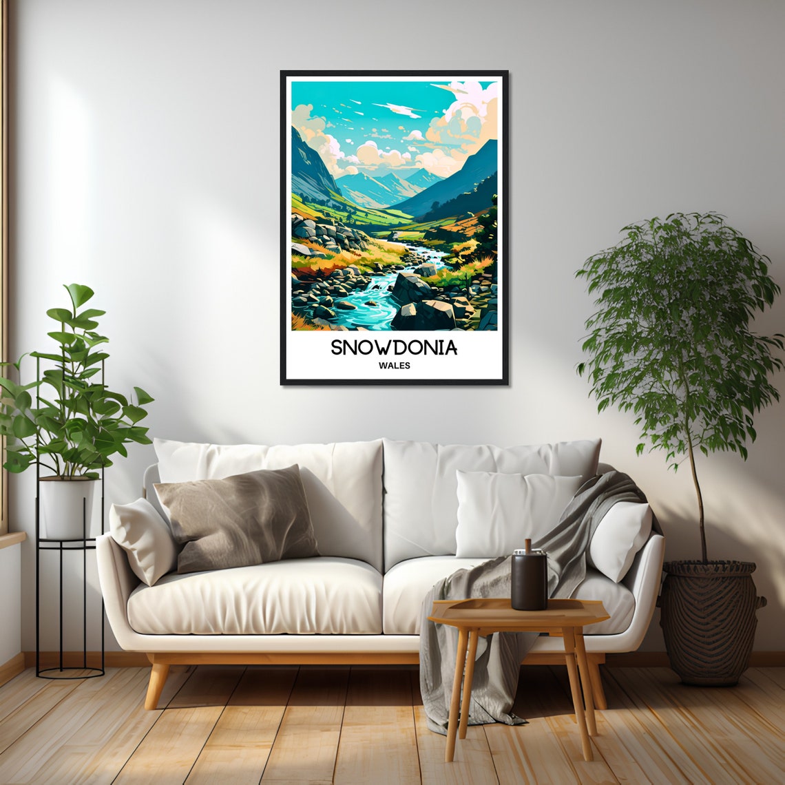 Snowdonia Wales Mountain Valley Wild Rocky Stream Travel Poster - Image 2