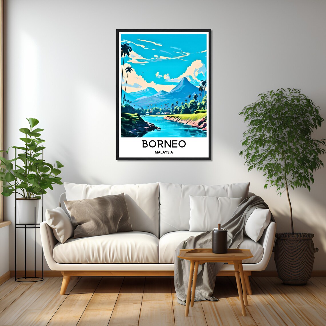 Borneo Island River And Mountains Malaysia Tropical Rainforest Poster - Image 2