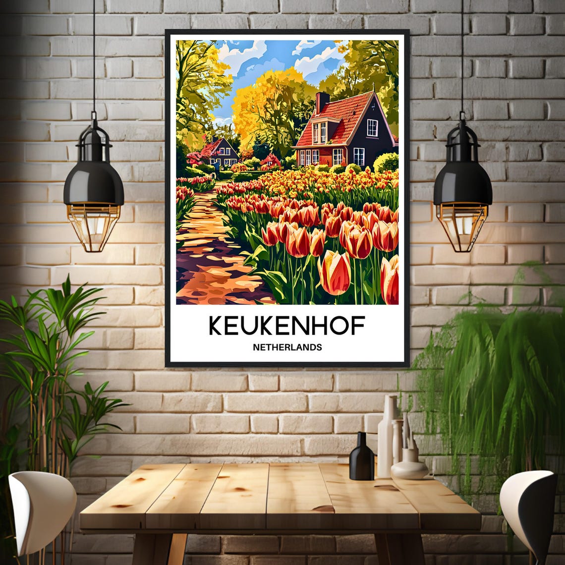Keukenhof Travel Print Keukenhof Garden Poster Dutch Art Print Netherlands Lover Gift Italy Wall Hanging Art Home Decor Illustration - Image 3