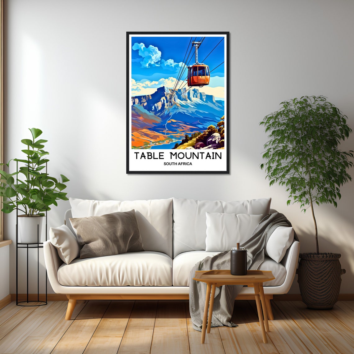 Table Mountain Cable Car Cape Town South Africa Aerial View Poster - Image 2