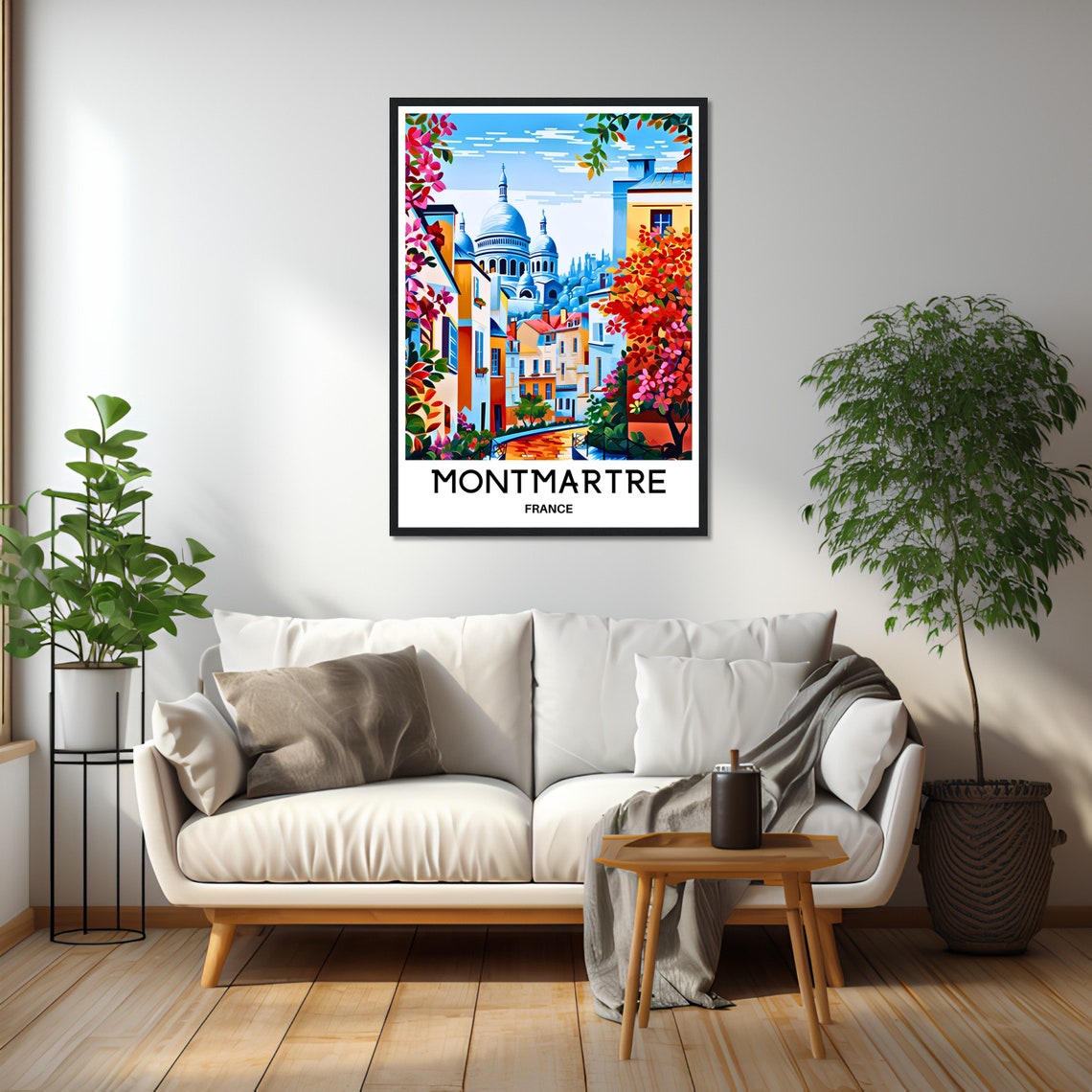 Montmartre Travel Print Montmartre Poster French Art Print France Lover Gift Wall Hanging Art Cote Paris Illustration Home Office Decor - Image 2