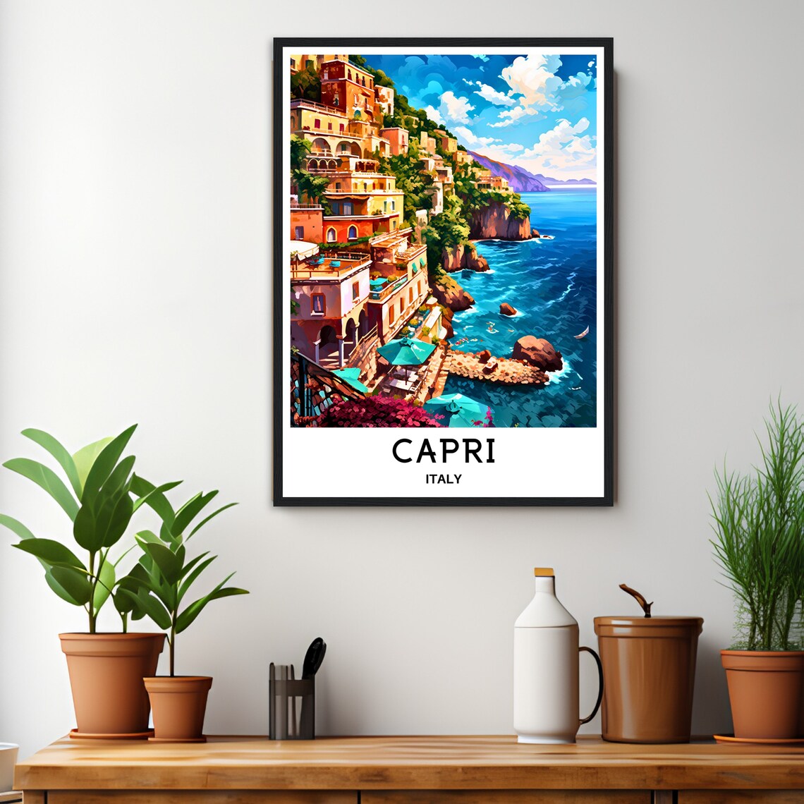 Capri Travel Print Capri Poster Italian Art Print Traveler Gift For Italy Lover Capri Wall Art Capri Home Office Desk Living Room Decor - Image 3