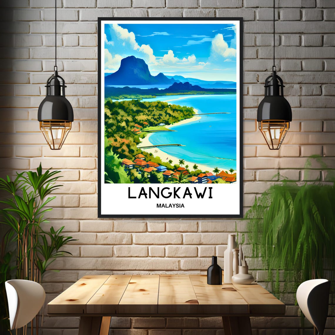 Langkawi Malaysia Tropical Island Beach Aerial Coastline Poster - Image 3