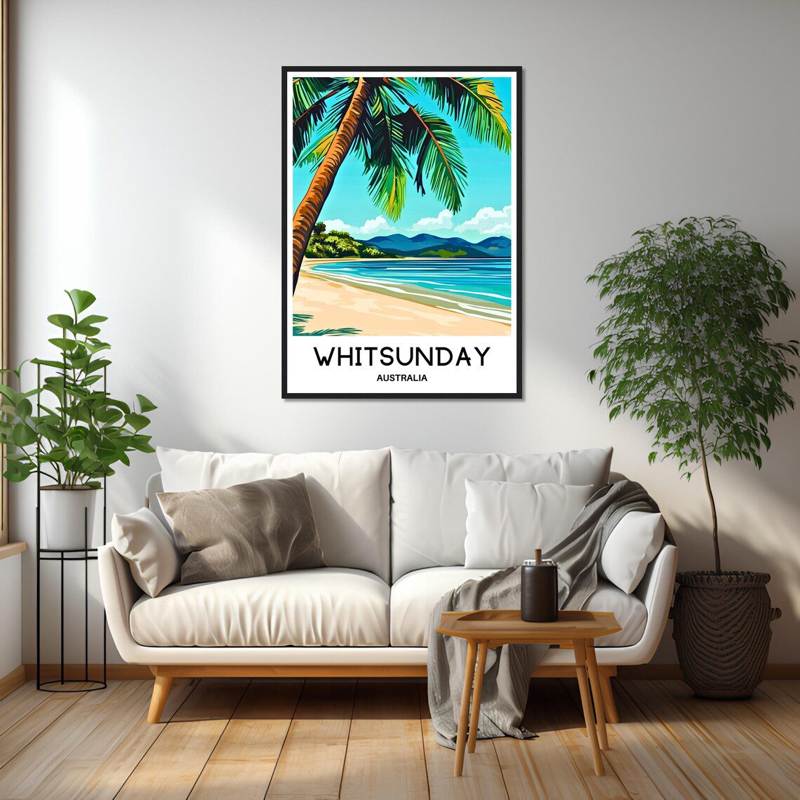 Whitsunday Australia Palm Tree Beach Turquoise Bay Travel Poster - Image 2