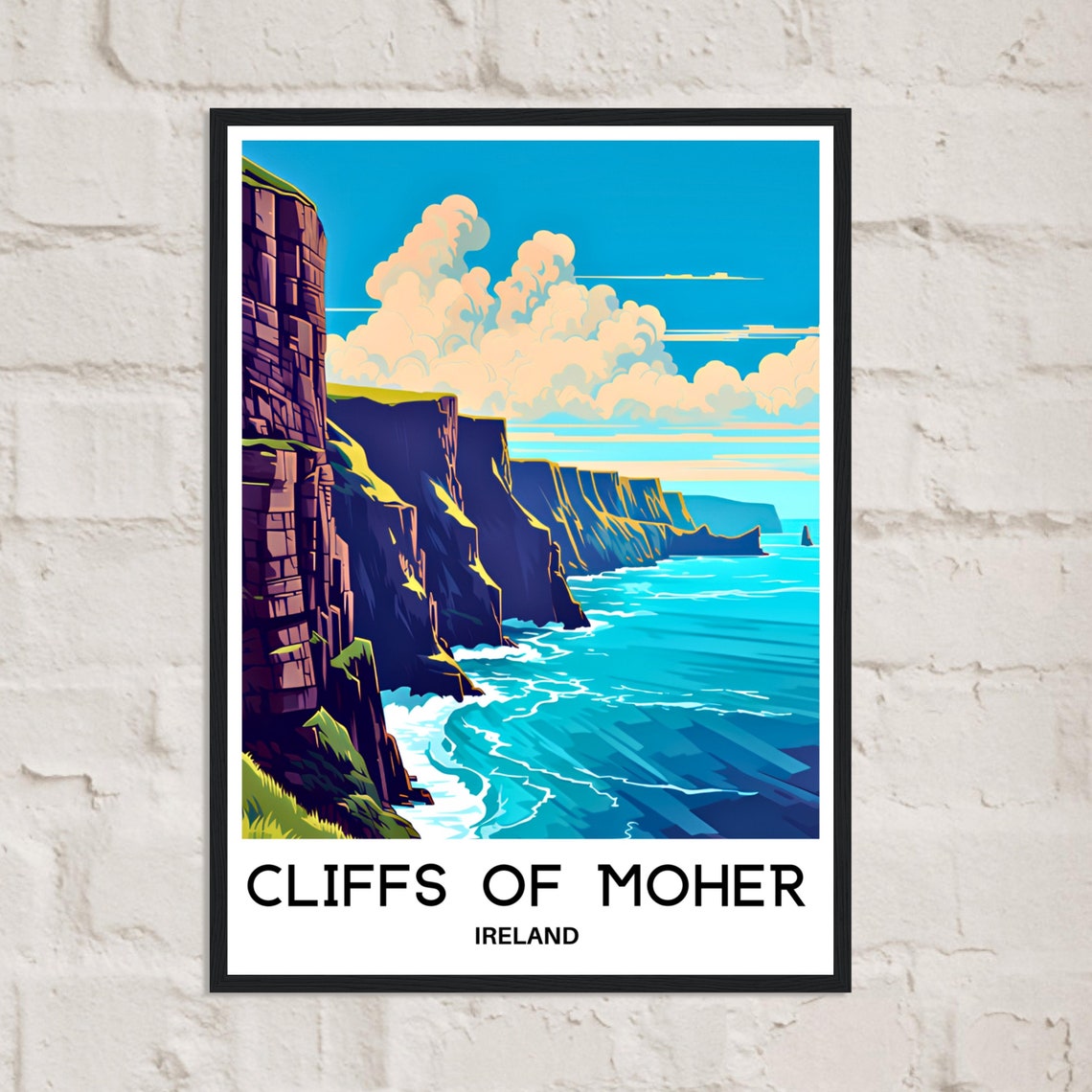 Cliffs of Moher Ireland Turquoise Sea Dramatic Coast Travel Poster - Image 2