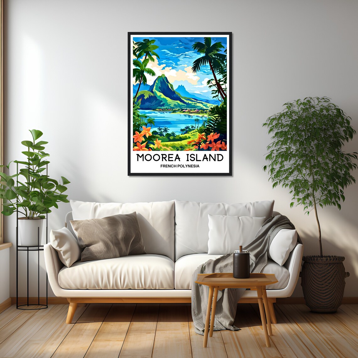 Moorea Island French Polynesia Tropical Lagoon Travel Poster - Image 2