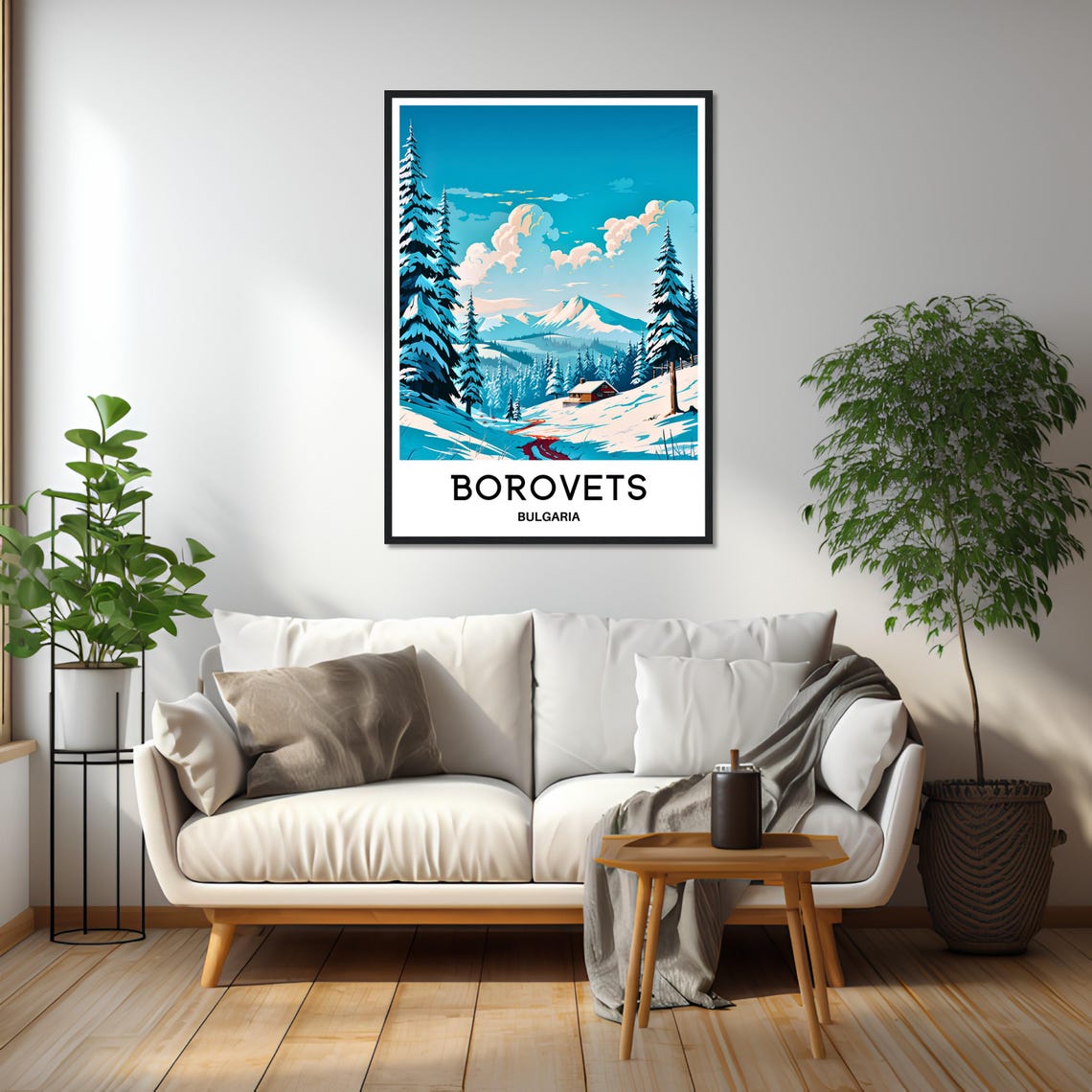 Borovets Bulgaria Snowy Ski Resort Pine Forest Winter Poster - Image 2