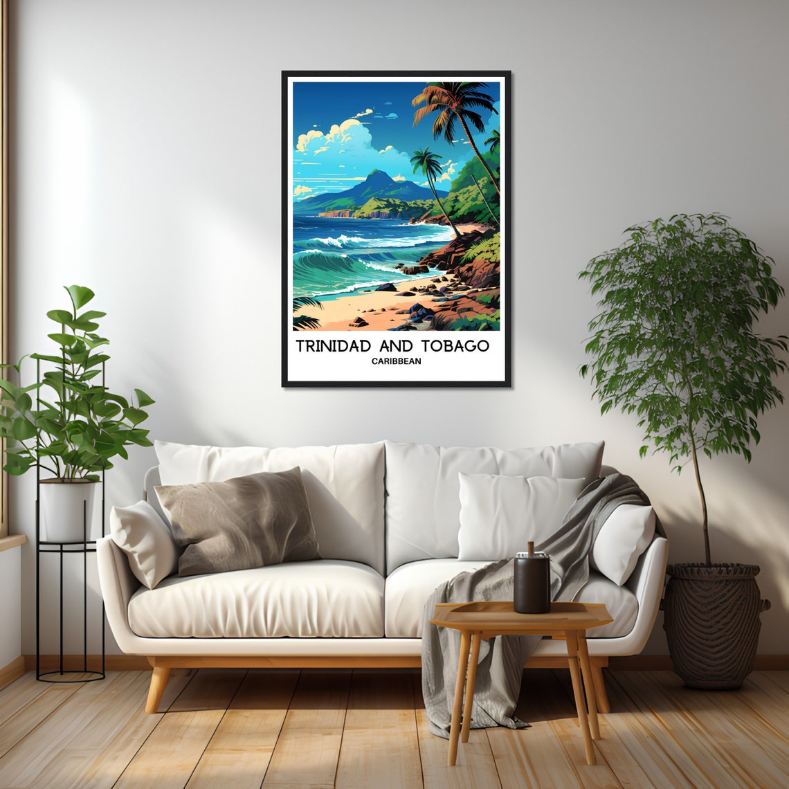 Trinidad And Tobago Travel Print Trinidad And Tobago Poster Caribbean Art Print Caribbean Lover Gift Trinidad And Tobago Island Illustration - Image 2