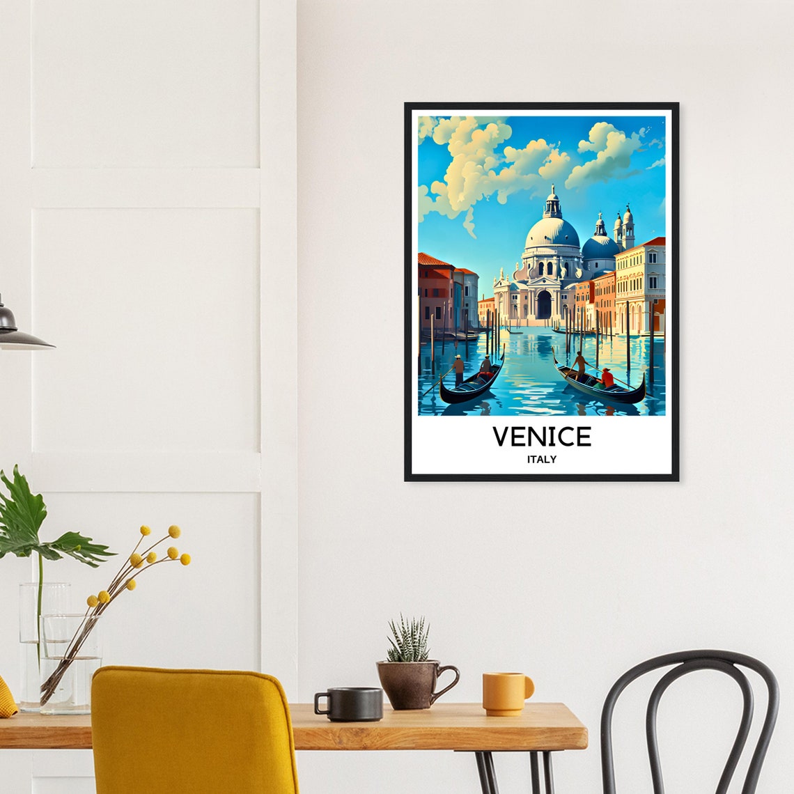 Venice Italy Grand Canal Gondolas Domed Basilica Travel Poster - Image 3