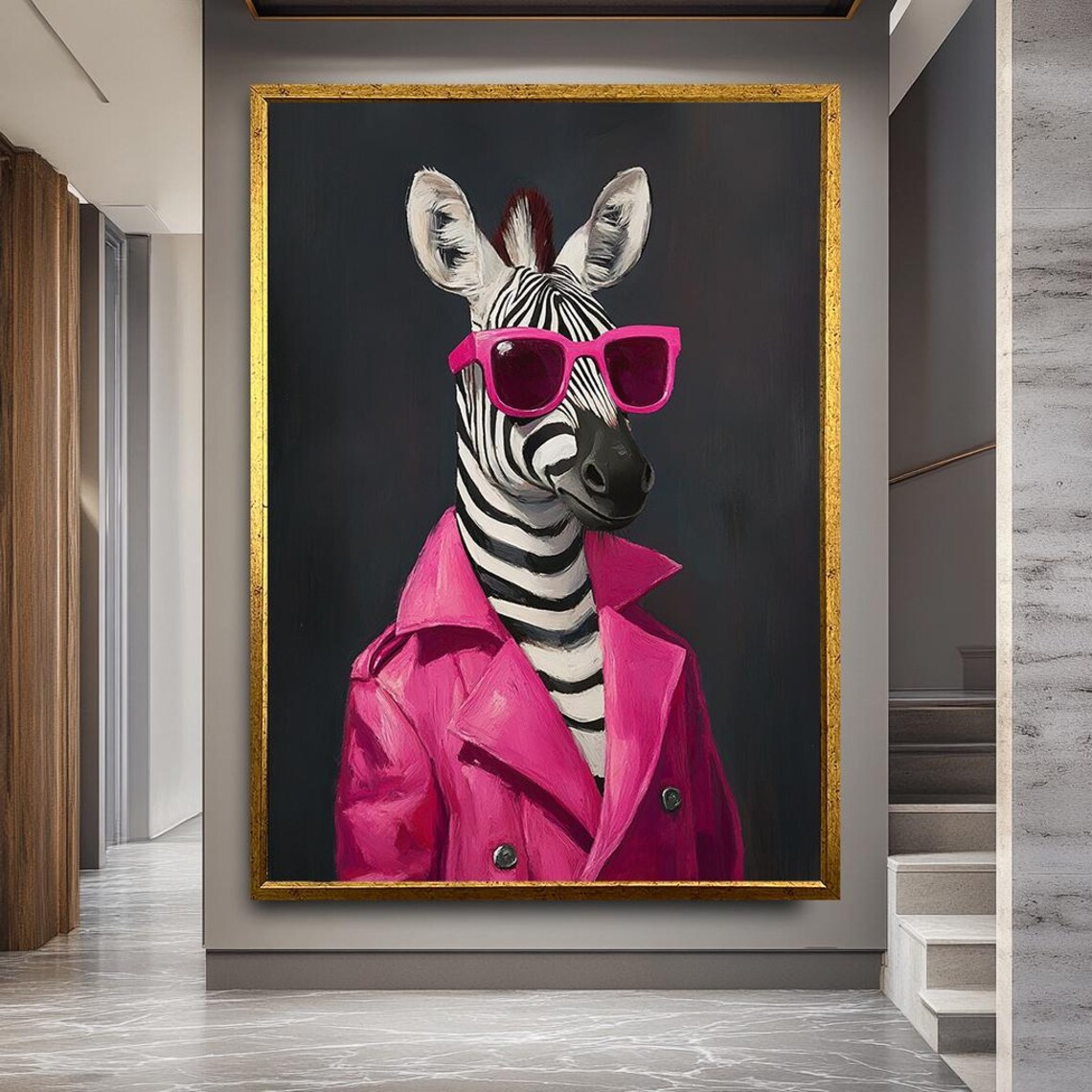 Funny Zebra Art Print, Modern Wall Decor