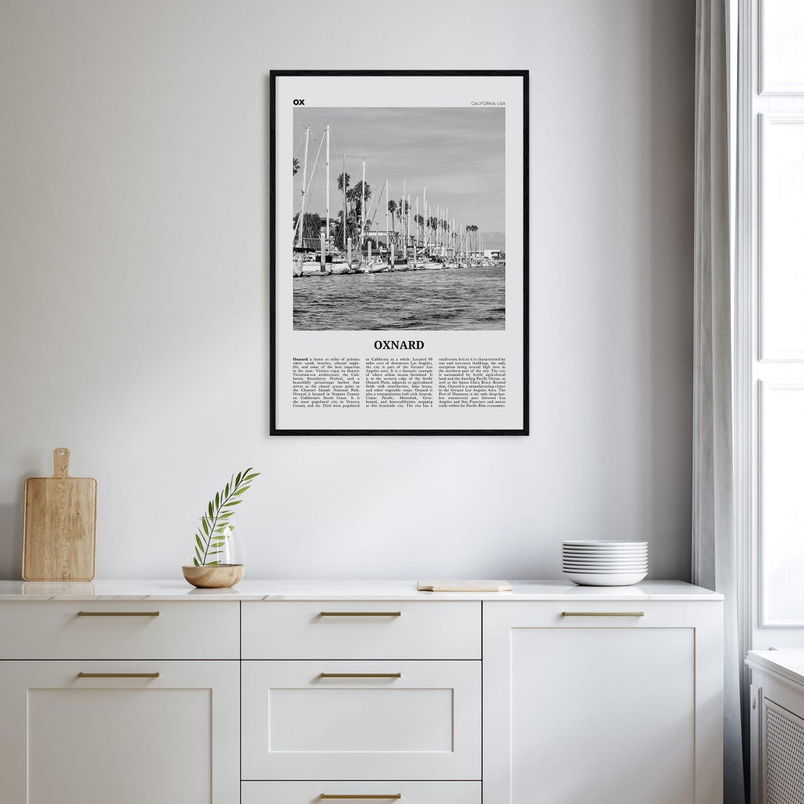 Oxnard Black And White Travel Poster - Image 2
