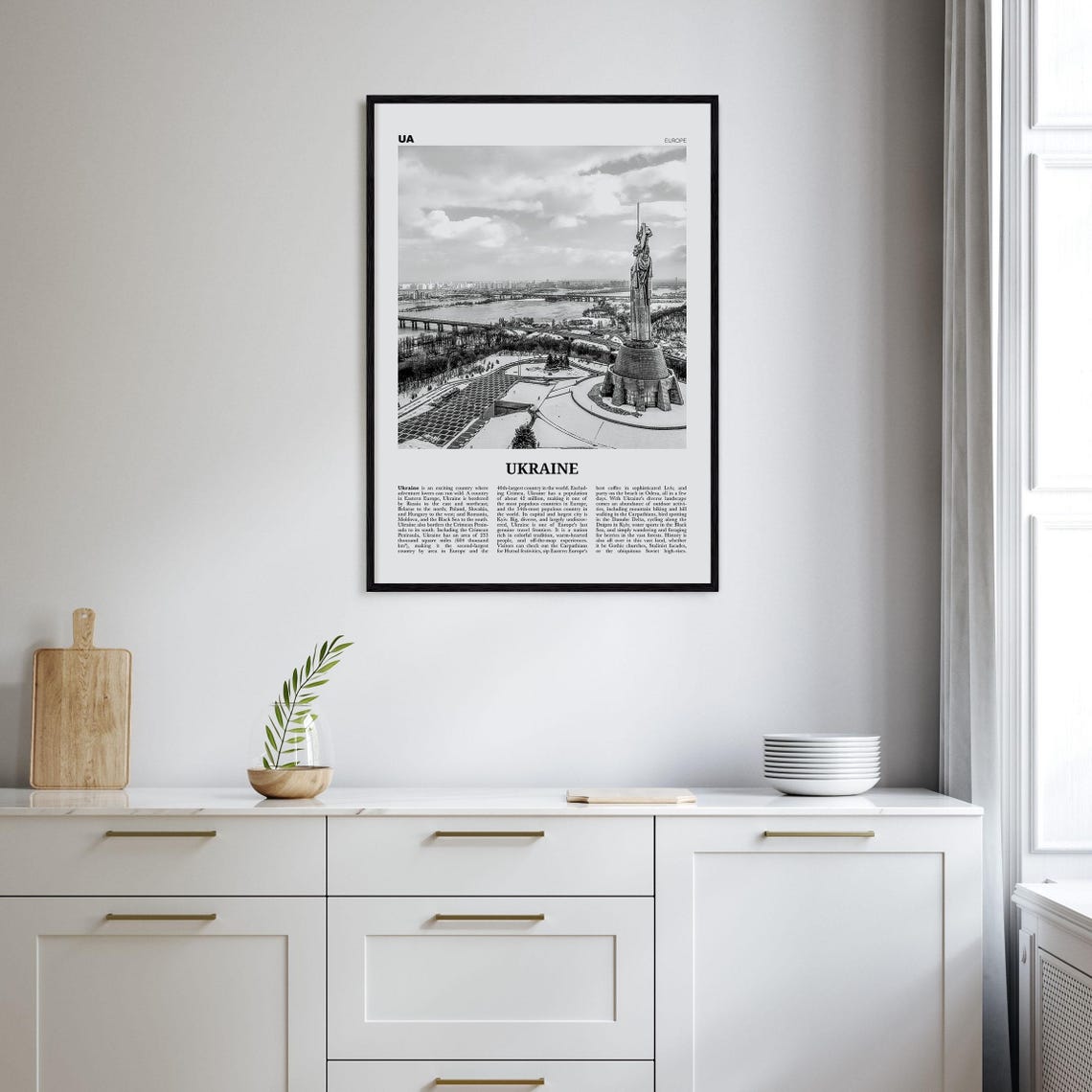 Ukraine Black and White Wall Photo Poster Print - Image 2