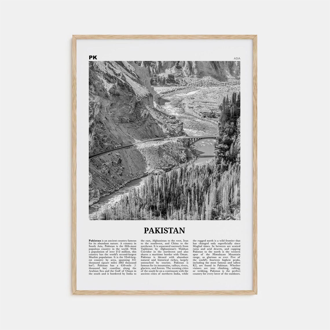 Pakistan Print Black And White No 2 Pakistan Wall Art Pakistan Poster Pakistan Photo Pakistan Wall Decor Pkistn Asia