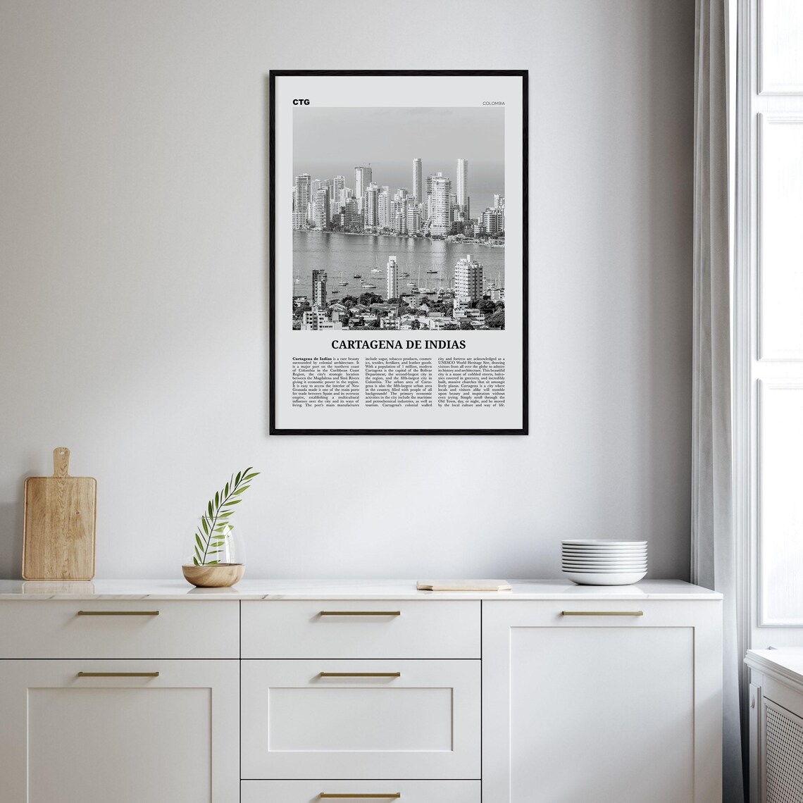 Cartagena De Indias, Black And White Travel Poster - Image 2