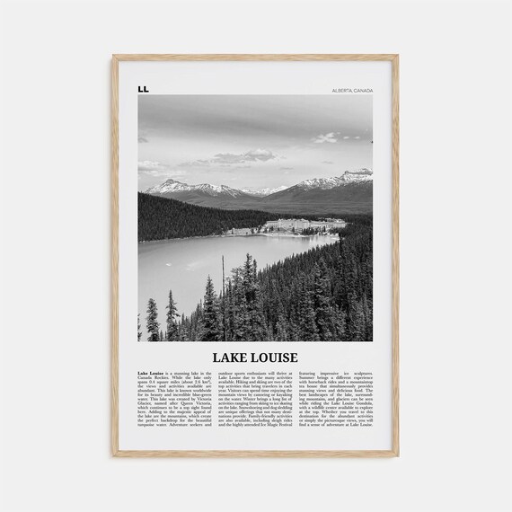 Lake Louise Black and White No. 1, Alberta Canada Art Print