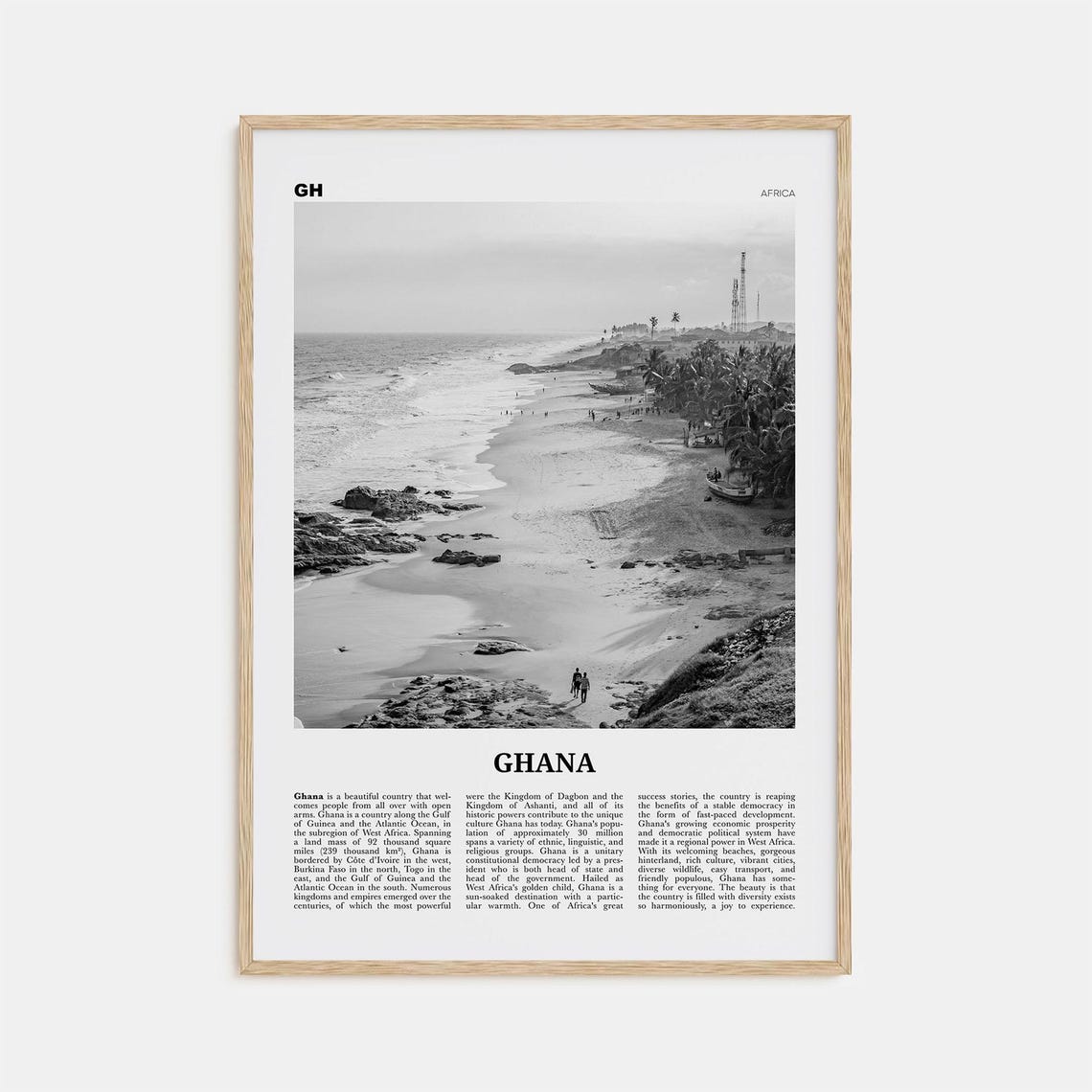 Ghana Print Black And White No 2 Ghana Wall Art Ghana Poster Ghana Photo Ghana Wall Decor Country Art Print Accra Africa