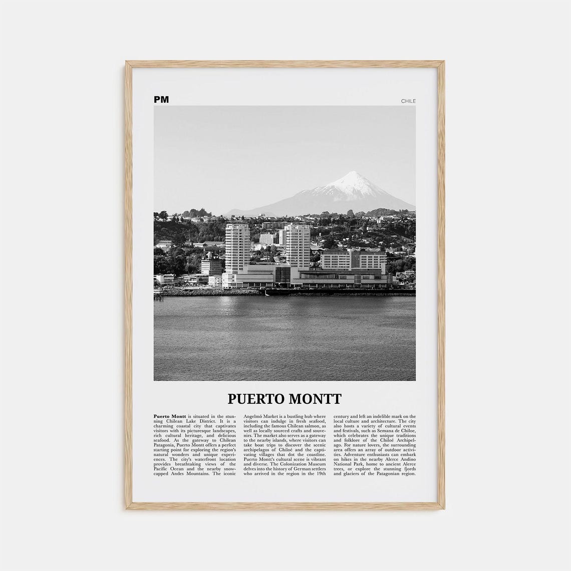 Puerto Montt Print Black And White Puerto Montt Wall Art Puerto Montt Poster Puerto Montt Photo Puerto Montt Wall Dcor Chile