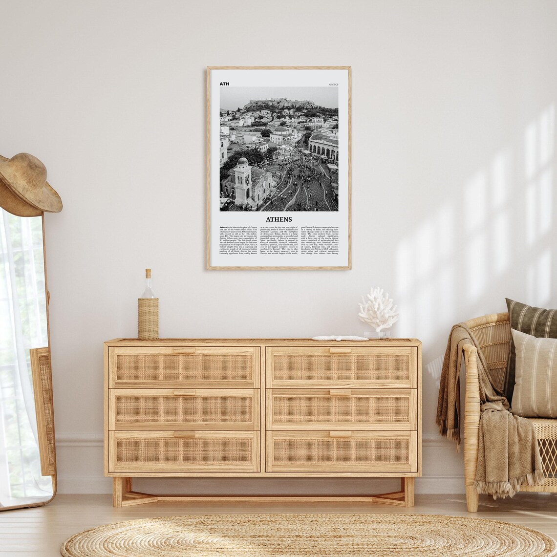 Athens Black and White City Art Print, Greece No. 1 - Image 4