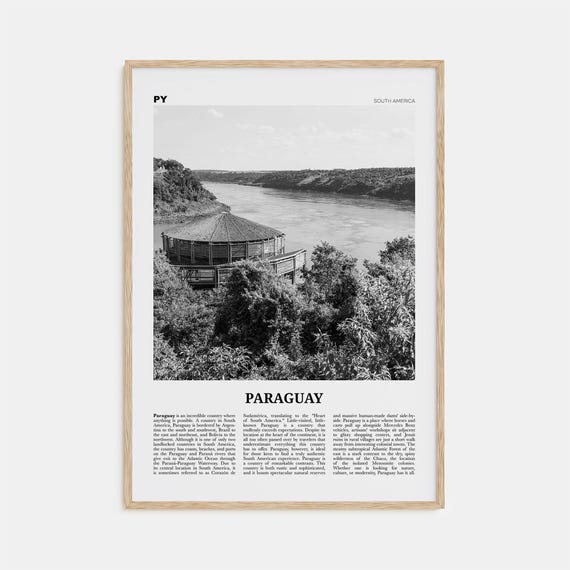 Paraguay Black And White Poster, Asuncion South America