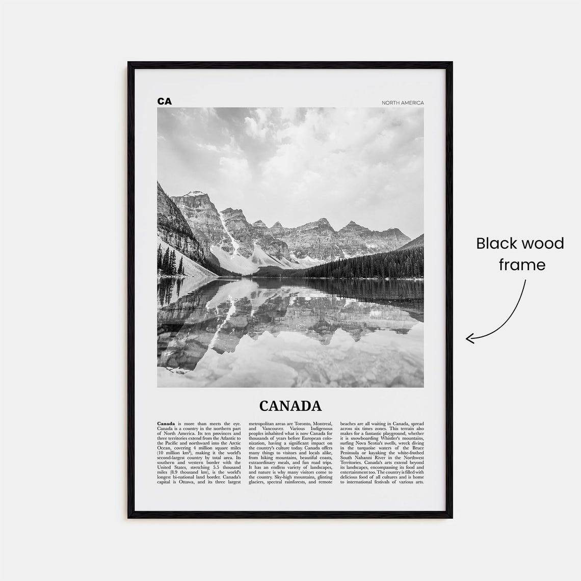Canada Black And White Travel Poster, North America - Image 3