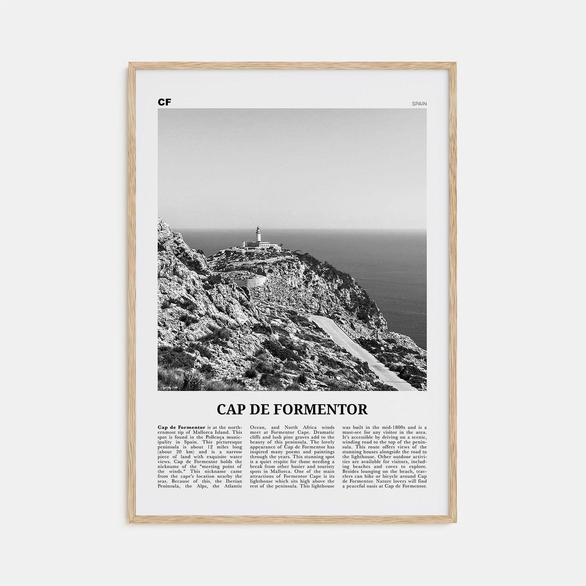 Cap De Formentor Black And White Art Print