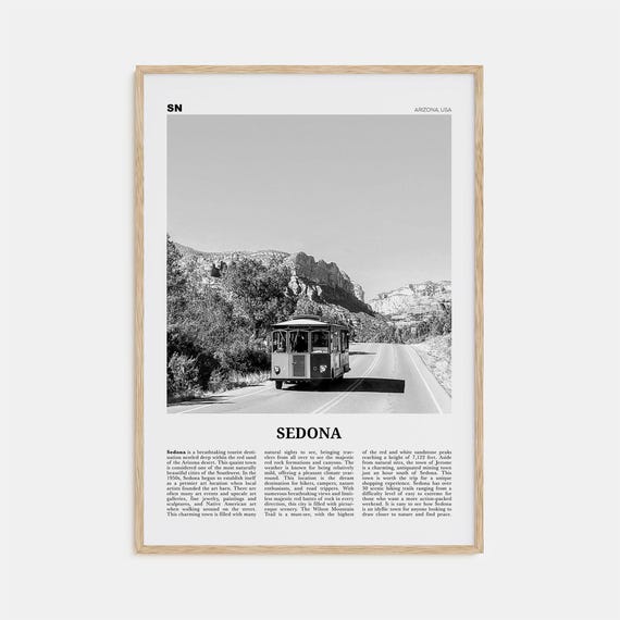 Sedona Black And White Travel Poster, Arizona