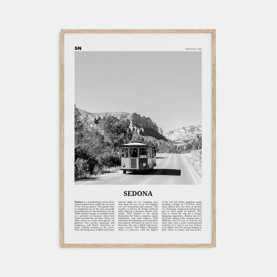 Sedona Black And White Travel Poster, Arizona