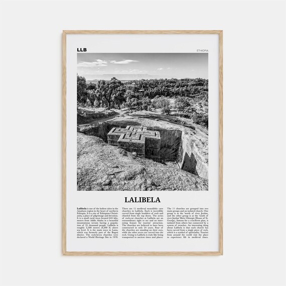 Lalibela Black and White Travel Poster, Ethiopia