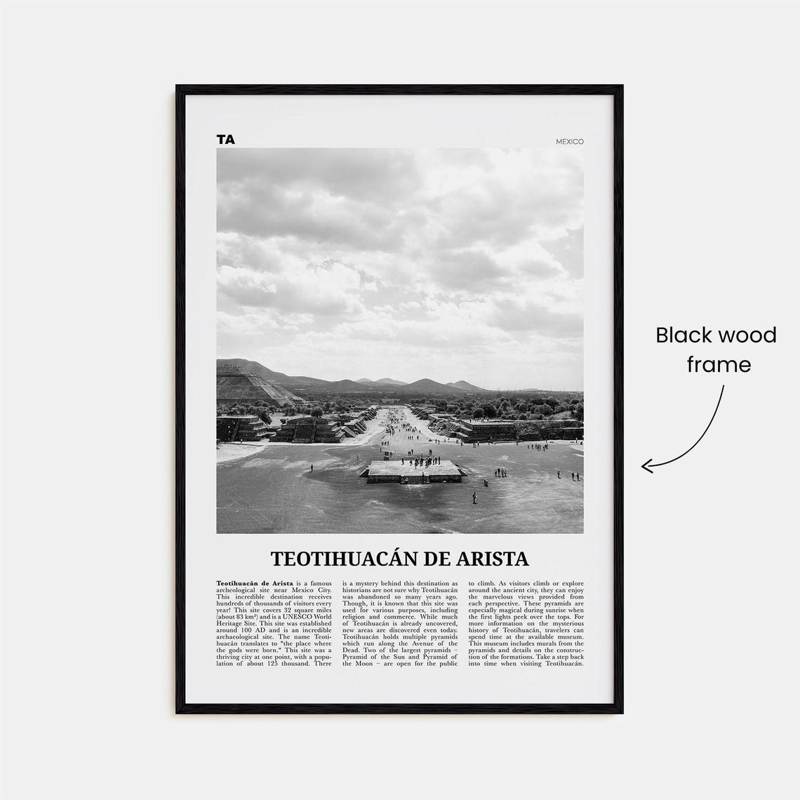 Teotihuacan De Arista Print Black And White Teotihuacn De Arista Wall Art Teotihuacn De Arista Poster Teotihuacn De Arista Photo - Image 3